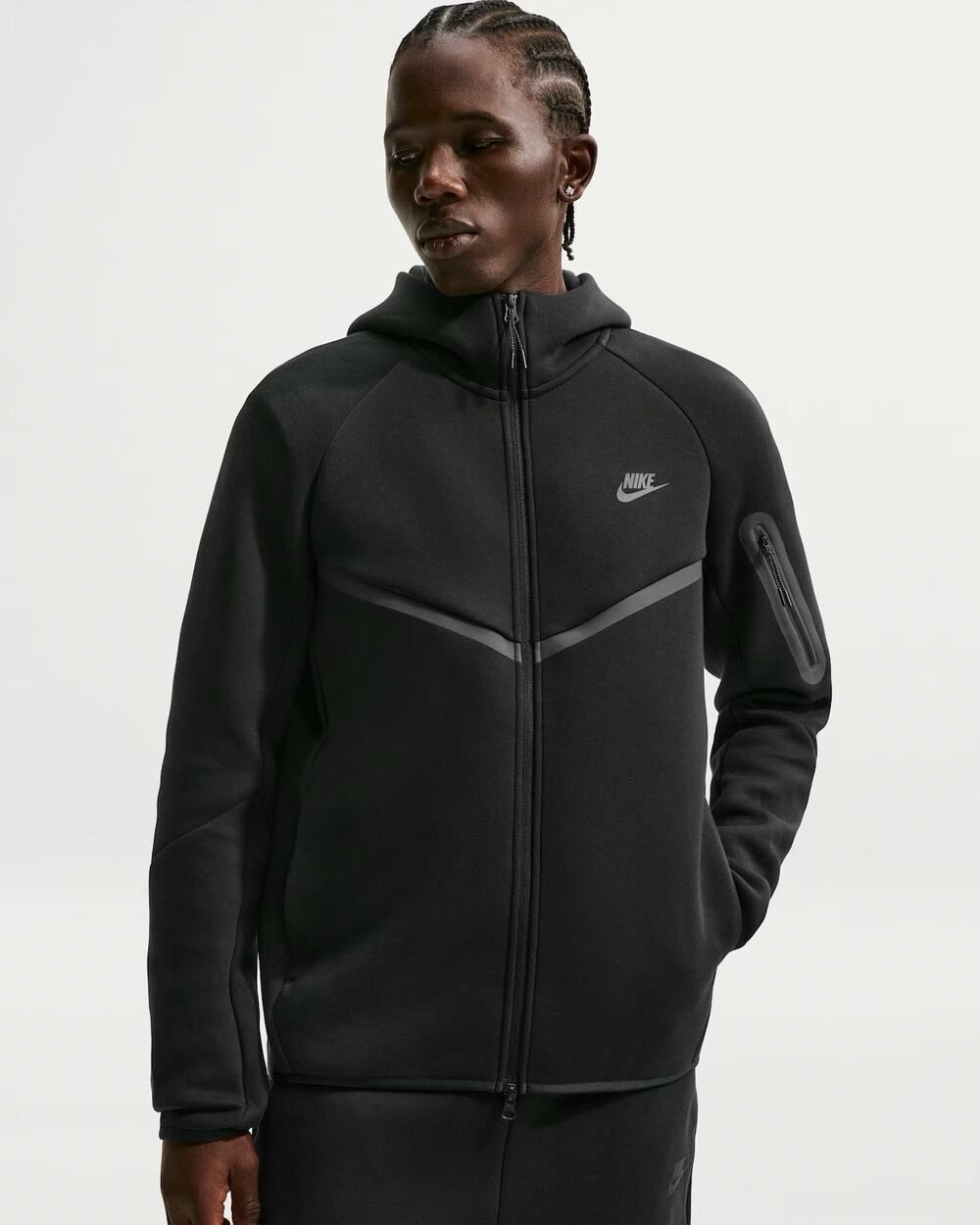 Nike Sportswear Tech Fleece Full Zip Jacket Hoodie Black HV0949-010 Size XL NWT